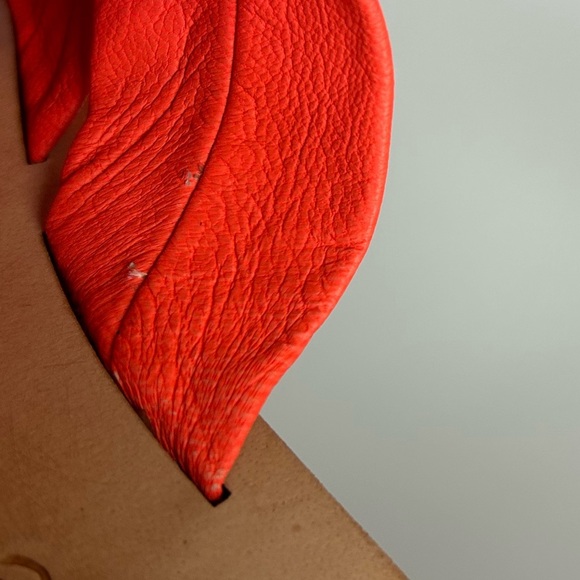 Free People Orange Neón Women's Slide Sandals Size 37 Summer Comfortable Beach - Picture 8 of 9